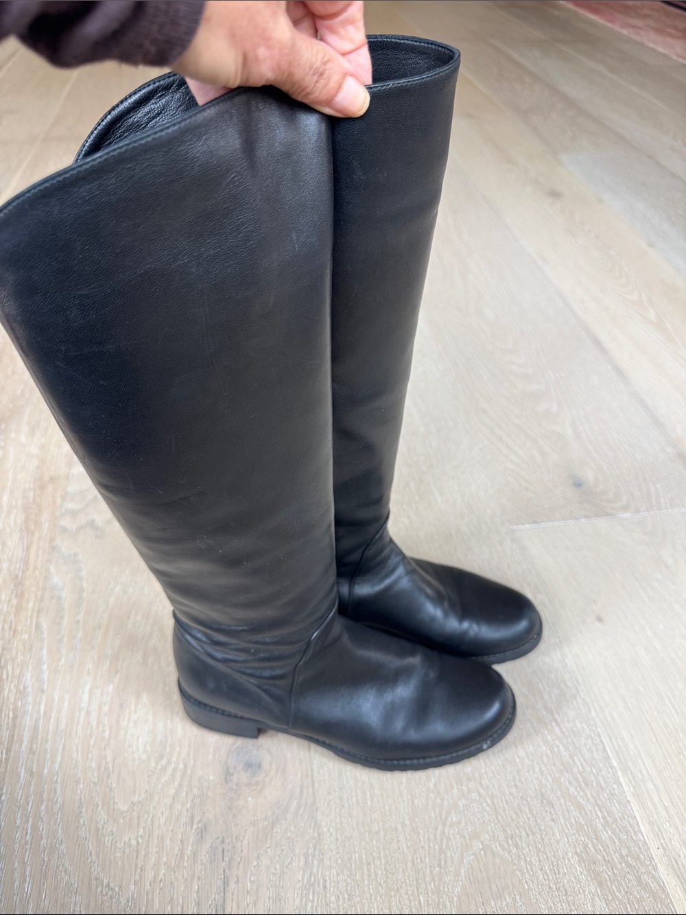 Stuart Weitzman Black Over-the-Knee Leather Boots